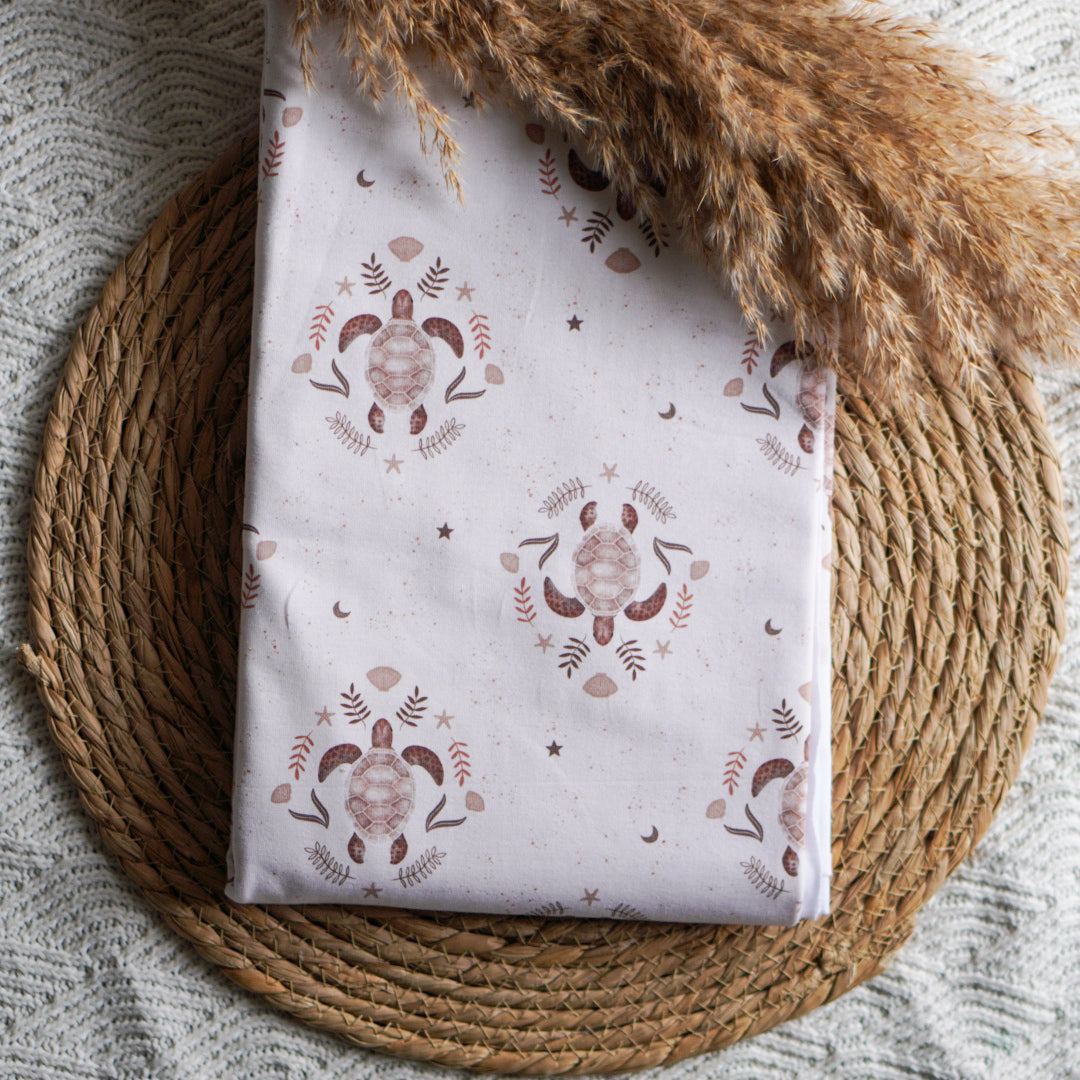 Meterware Kinderstoff Damenstoff Boho Schildkröten